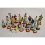 Collection of vintage Painted Indian Plaster figures, all different to include Military style