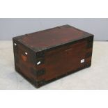 Wooden and Iron Bound Travelling Box with L.N.E R. Luggage Labels