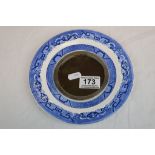 Copeland ceramic Willow pattern blue & white plate, approx 19.5cm diameter with cut out centre