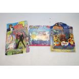 Three carded model figures to include Mcfarlane Austin Powers Vanessa Kensington, ltd edn Nintendo