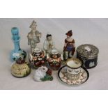 Small group of mixed collectables to include; pair Royal Crown Derby Imari Vases, Aynsley cup &