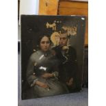 Oil on Canvas for Repair 19th century Portrait of Man and Woman
