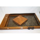 Early to Mid 20th century Oak Bar Table Skittles Game with Padded Leatherette Base, 91cms x 55cms