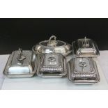 Pair of Mappin & Webb Silver Plated Lidded Tureens, another Mappin & Webb Oval Silver Plated