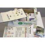 Two Stamp Albums of UK, Commonwealth and World Stamps together with First Day Covers and Postcards