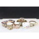 Collection of Royal Crown Derby Ceramics including Imari 1128 pattern Lidded Box, Tea Plate and