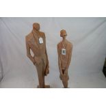 Pair of Art Deco Style Terracotta Figures made by Austin Productions being a Man dressed in a Suit