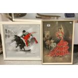 Signed Oil Painting of a Matador and a Vintage Picture of a Flamenco Dancer