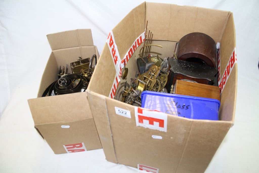 Large Collection of Watch and Clock Parts (in two boxes)