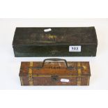 Two Huntley & Palmer Biscuit Tins to include one in the form of a Strapped Metal Trunk, the other