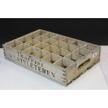 Rustic Belgium Wooden Bottle Crate for 24 Bottles stamped ' Trappist Vestvleteren ', 50cms x 34cms