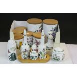 Collection of vintage Portmeirion ceramics in "Botanical Garden" pattern to include; Cannisters with