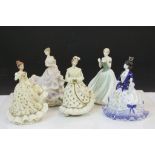 Royal Worcester Figurine ' Keepsake ', Coalport Figurine ' Millennium Princess ' plus Three Resin