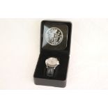Boxed Gents Half Crown Watch with real coin dial dated 1948 & booklet by Abro Limited