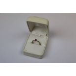 18ct White Gold Pink Sapphire and Diamond ring