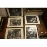 Five vintage black and white prints including The Broken Window from the collection of B.Gibbons