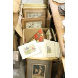 Large Group of Framed and Glazed Prints together with a Quantity of Mounted Prints