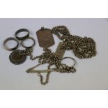 Small collection of vintage Hallmarked Silver to include Pendants, Chains etc