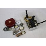Small collection of mixed vintage Pocket watches and Wristwatches to include; Ladies 9ct Gold