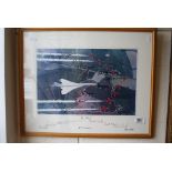 Framed & glazed 1980 "Arthur Gibson" signed Red Arrows with Concorde photographic Print , signed