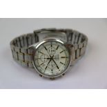 Gents Stainless Steel Chronograph Quartz wristwatch with three sub dials and sweep hand function,