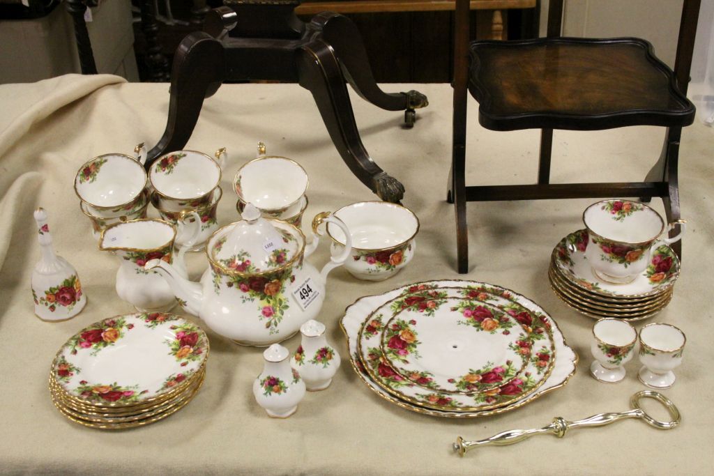 Royal Albert ' Old Country Roses ' part Tea Service including Teapot, Seven Tea Cups, Six Saucers,