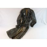 A World War Two German Leather Officers Trench Coat.