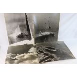 Four Large British Military Official Photographs Measuring Approx 51cm x 42cm showing : Coastal