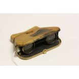 Vintage Collapsable pair of Opera type Binoculars, marked "La Mignonne with a leather Handbag shaped