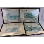 A Collection Of Four Framed And Glazed Prints Of The British Army In Northern Ireland By Ken