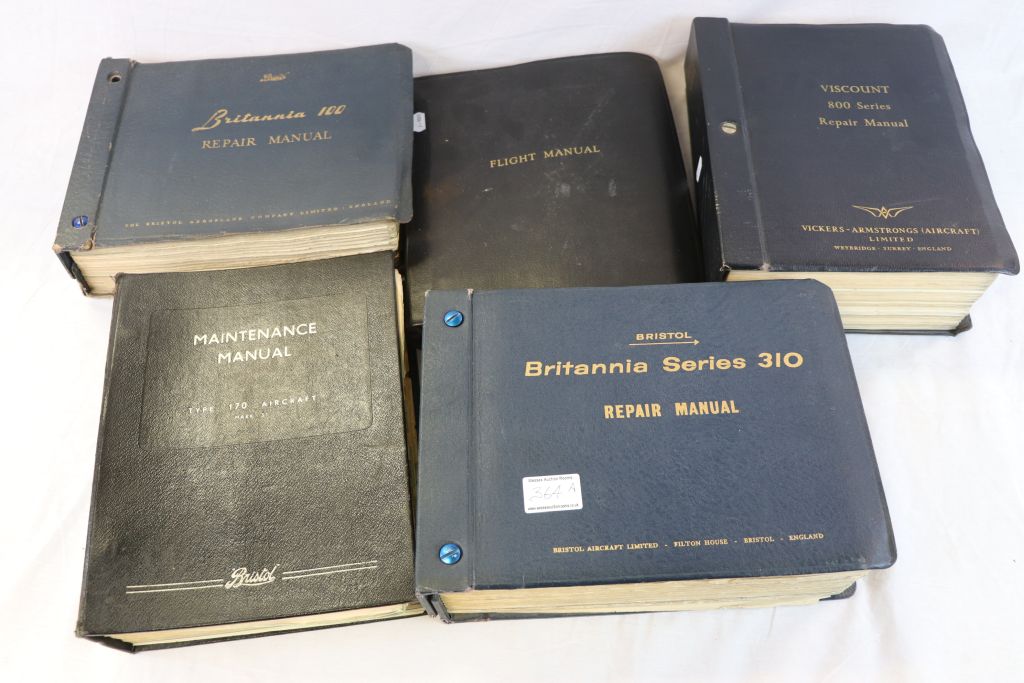 Three Bristol Aircraft Repair Manuals As Well As One Maintenance Manual And A Flight Manual To