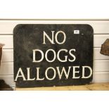 Vintage Enamel ' No Dogs Allowed ' Sign, 45cms x 59cms