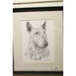 Mike Sibley framed image study of a Bull Terrier