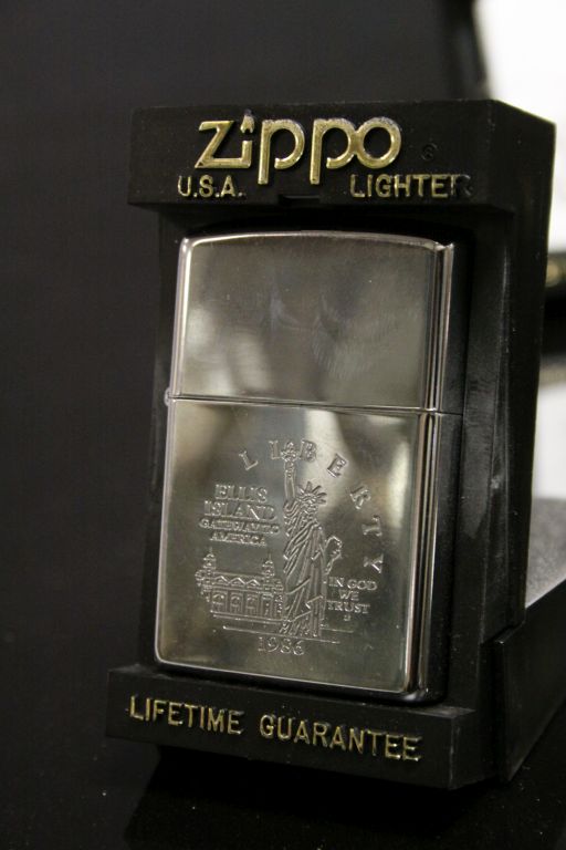 Four boxed vintage Zippo Lighters, three with American interest - Image 2 of 5