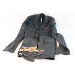 A World War Two Era Royal Air Force / RAF Jacket Complete With Kings Crown Buttons, Badges And Medal