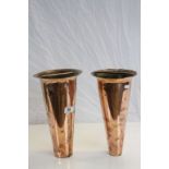 Pair of Vintage Copper Milk Carriers, 33cms high