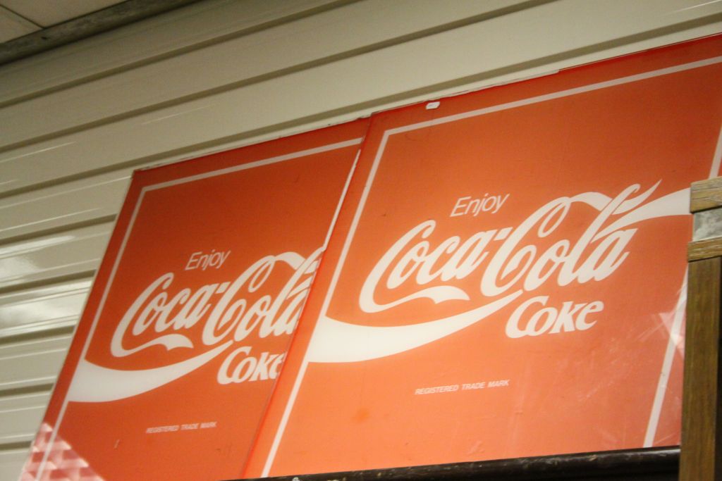 Pair of vintage Perspex "Coca Cola Advertising signs, each approx 71.5 x 71.5cm - Image 2 of 4