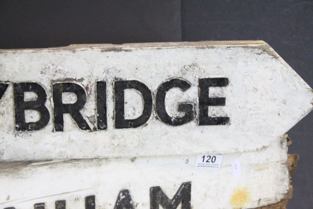 Two vintage Wooden Signs with metal lettering, one marked "Chippenham" the other "Reybridge", - Image 5 of 6