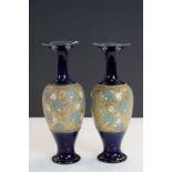 Pair of Royal Doulton "Slaters Patent" Vases, with embossed number 3606 to base and painted number