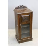 Late Victorian Mahogany Cupboard with partial glazed door opening to reveal four shelves, 105cms