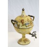 Floral painted antique Samovar