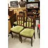 Set of Six 19th century Rosewood Dining Chairs with Shaped Top Rails, Ogee Pierced Back and