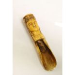 Bone scoop spoon / apple corer with female Buddha to handle