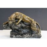 Art Deco Plaster Model of a Panther on a Rock, 30cms high