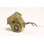 Vintage Brass Novelty Tape measure in the form of a Shepherd's Hut