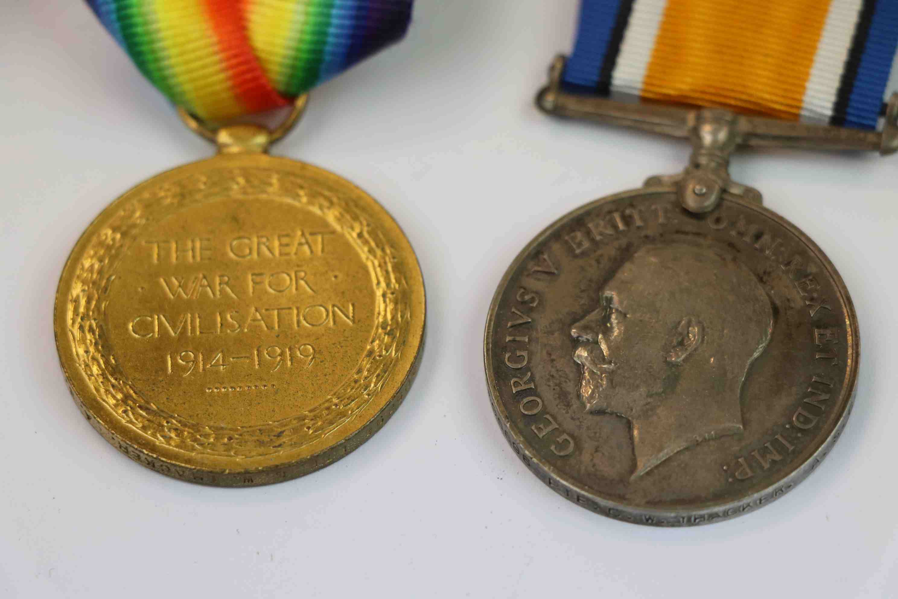 A Full Size World War One / WW1 Medal Pair To Include The Victory Medal And The British War Medal - Image 7 of 8