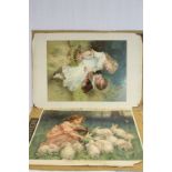 Two original Victorian Pears chromolithograph of children entitled Alice in Wonderland and