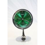 Retro 1960's / 70's Japanese ' Rhythm ' Alarm Clock on Chrome Stand, no. 5111, 18cms high