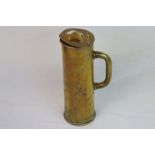 A World War One / WW1 Trench Art Jug Made From An 18 Pound 1916 Dated Brass Artillery Shell.