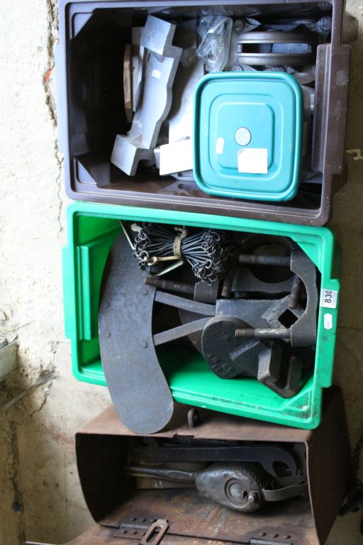Two Boxes of British Rail and other Railways Spare Parts and Tools plus a Toolbox with Tools